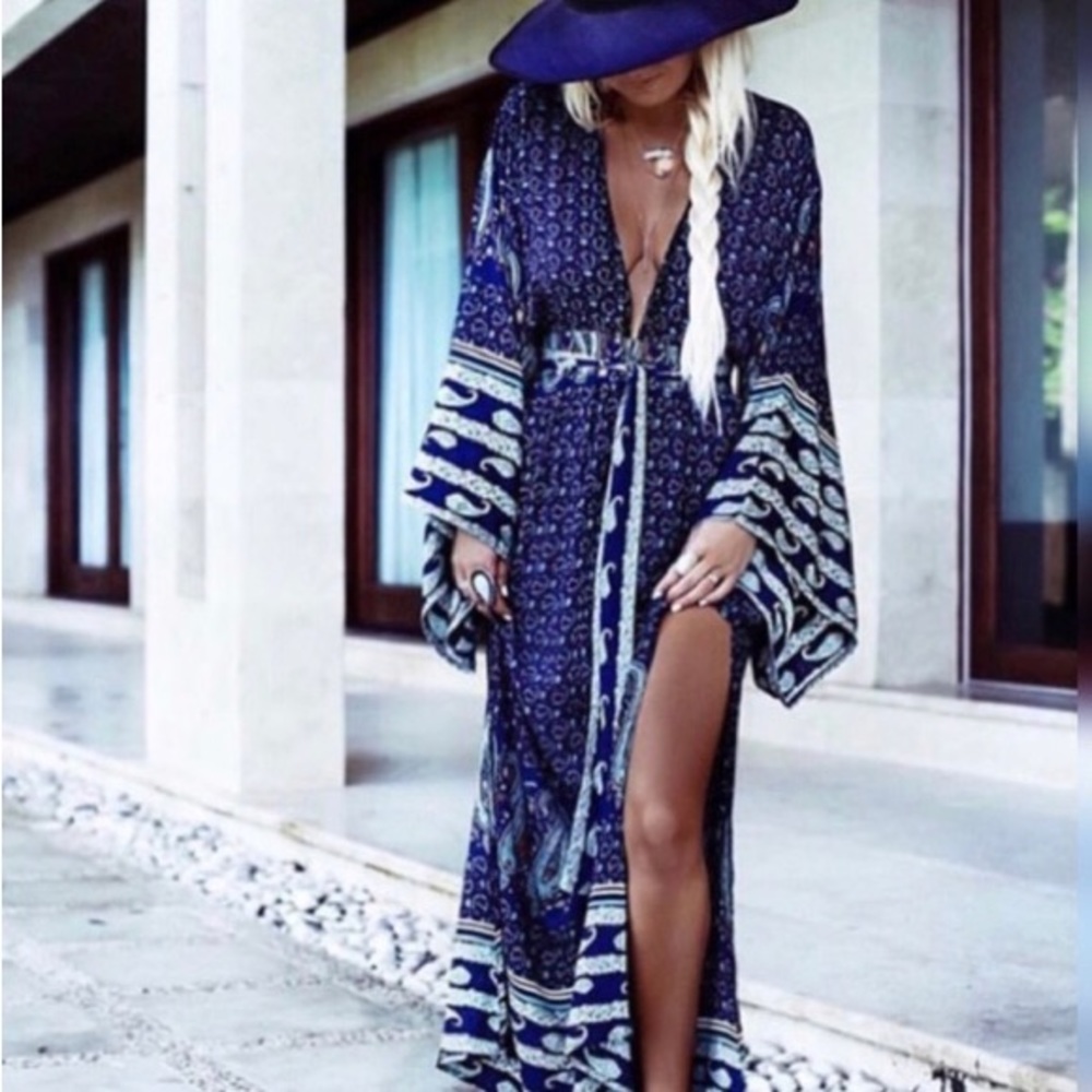 Le Salty Label Samsara Peacock Kimono Dress